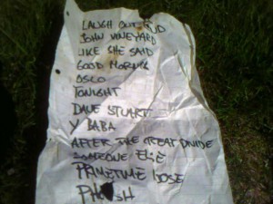 forste-settliste The first setlist