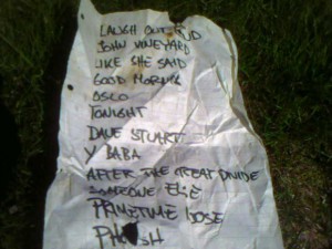 The first setlist